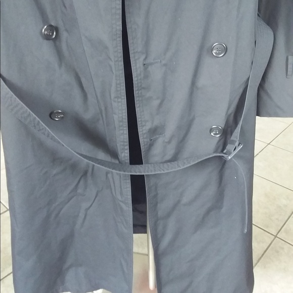 London Fog Black Trench Coat - Picture 4 of 9